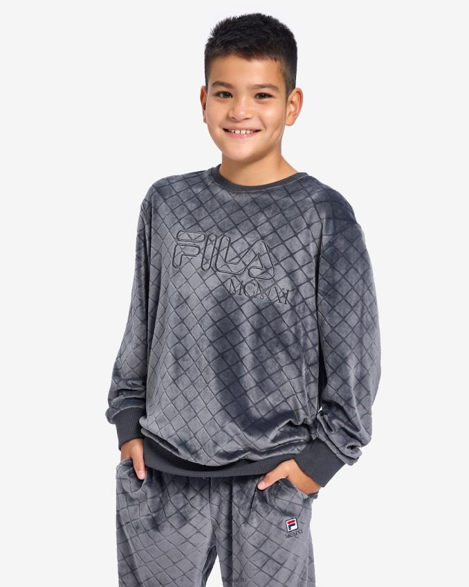 must austr FILA Kid's Sloane crew black oyster fila L080L3149