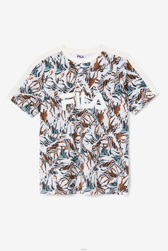 egret/tormy/deep lake print FILA nataly boyfriend tee fila egret/stormy/deep lake print L080L1376