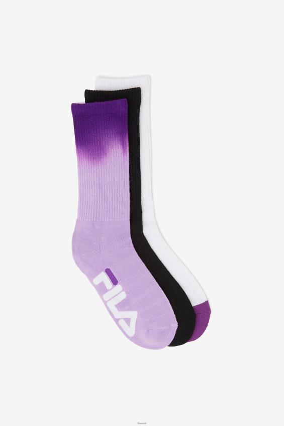 lilla FILA lilla naiste dip dye crew sokk 3-pakendis fila L080L1014
