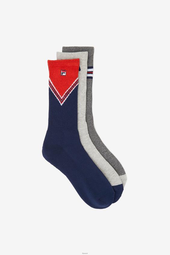 merevägi FILA fila meeste chevron crew sokk 3-pack Navy L080L1015